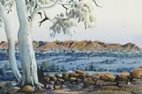 Evening Light, Gosses Ranges by Albert Namatjira, c.1950, watercolour on paper, sold Sep 2010