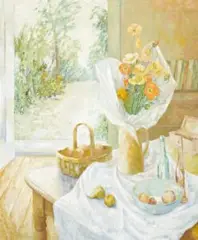 Still Life With Poppies by Jean Appleton, 1986, oil on composition board, sold Sep 2010