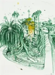 The Split Second Summer Began by Brett Whiteley, 1979, gouache and collage on paper on composition board, sold Nov 2010