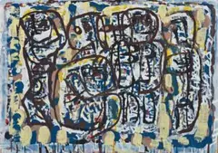 Summer by Ian Fairweather, 1964, synthetic polymer paint and gouache on cardboard on hardboard, sold Nov 2010