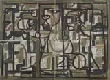 Gethsemane by Ian Fairweather, 1958, gouache on four sheets of cardboard on hardboard, sold Nov 2010