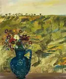 Flowers In A Blue Jug by Sidney Nolan, 1948, oil on board, sold Nov 2010