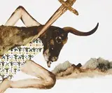 Death Of Minotaur by Sidney Nolan, 1956, oil on paper, offered Nov 2010