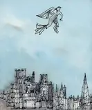 Angel Over Ely by Sidney Nolan, 1950, enamel and ink on glass, sold Nov 2010