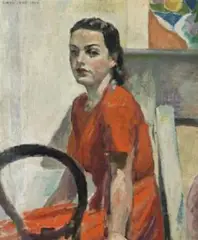 Portrait, Diana Lang by William Frater, 1920, oil on canvas laid on board, sold Nov 2010
