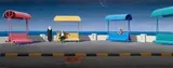 The Esplanade, Alexandria by Jeffrey Smart, 1984 - 85, synthetic polymer paint and oil on board, sold Apr 2011