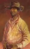 The Head Stockman by Russell Drysdale, 1964, oil on composition board, sold Apr 2011
