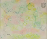 Composition by Daniel Ravel, 1959, Aquarelle, sold Oct 2023