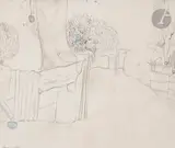 Le Jardin by Pierre Le Sueur, 1970, Mine de plomb et aquarelle, sold Oct 2023