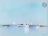 Voiliers et bateaux by Pierre Doutreleau, Pastel, sold Oct 2023