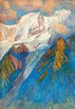 Le Mont Maudit vu de Samoteux by André-Charles Coppier, Gouache, sold Jun 2015