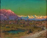 Les cimes enneigées by Élie Dechelle, Pastel, sold Jun 2015