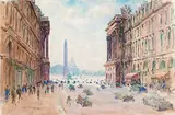 Paris, la rue Royale by Fernand Fortuné Truffaud, Aquarelle gouachée, sold Jun 2015