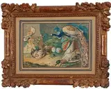 Oiseaux de basse-cour by Aert Schouman, Aquarelle, sold Apr 2015
