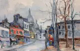 Montmartre Place du Tertre» by Fernand Herbo, 1928, Aquarelle, sold Jun 2014