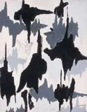 Composition by Marcel Burtin, Gouache sur papier marouflé sur panneau, sold Jun 2014