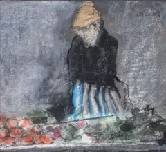 Marchande de quatre-saisons by Jean Jansem, Pastel, sold May 2014