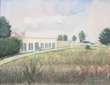 Paysage de St Martin de Ré by Fred Zeller, 1990, Aquarelle, sold May 2014