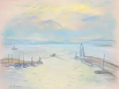 L'entrée du port by Charles Camoin, Pastel, sold Mar 2014