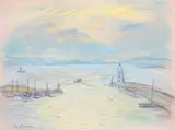 L'entrée du port by Charles Camoin, Pastel, sold Mar 2014