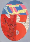 Composition by Max Papart, Gouache et collage, sold Feb 2014