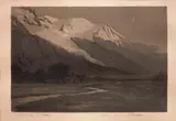 Croissant de lune sur les Alpes by Edgar Bouillette, Aquatinte signée et annotée «épreuve d'état», sold Jan 2014