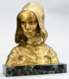 Jeune bretonne by Ruth Anna Marie Milles, Bronze à patine dorée, sold Dec 2013