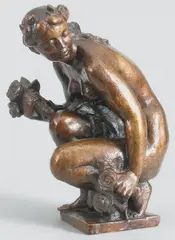 Jeune femme cueillant des roses by Richard Guino, Bronze à patine brun clair, sold Dec 2013