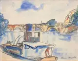 Cannes, le Quai Saint Pierre et le Moris Bar by Élisée Maclet, Aquarelle, sold Dec 2013