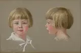 Portrait de face et de profil gauche de Roger D by Andrée Limozin-Balas, 1922, Pastel, sold Jun 2021
