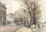 Les quais à Paris by Georges Dominique Rouault, Aquarelle sur traits de crayon signé en bas à gauche, sold Jun 2021