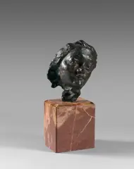 Petite tête au nez retroussé Modèle créé vers 1880 by Auguste Rodin, Épreuve en bronze à patine brun clair, sold Jun 2021