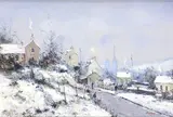 Rouen, le mont Gargan, en hiver, sous la neige by Jean-Pierre Dubord, Toile signée en bas à droite, contresignée et située au dos, sold Jun 2021