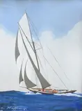 peintre officiel de la marine (1918) Classe J au près by Léon Haffner, Gouache au pochoir, sold Jun 2023