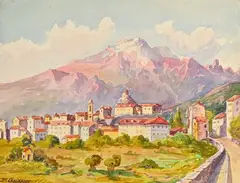 Corte. Vue générale by Paul Corizzi, Aquarelle sur papier, sold Jun 2023