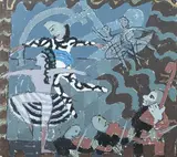 Danseurs et musiciens by Jacques Chapiro, Gouache sur papier signée en bas à gauche, sold Jun 2023