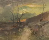 Chemin à Crémieu by François-Auguste Ravier, Aquarelle sur papier, sold Jun 2023