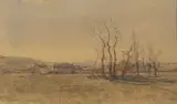 Fermes près de Morestel by François-Auguste Ravier, Aquarelle, sold Jun 2023