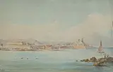 Vue d'Antibes by Domenico Trachel, Aquarelle, sold Jun 2023