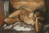 Femme nue by Pulicani Jean Pulicani, Fusain et pastel sur papier signé en bas à gauche, sold May 2018
