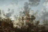 Combat des Chrétiens et des Ottomans:La prise de Candie by Jan Peeters, 1667, Toile Le siège de Candie (aujourd'hui Héraklion) est l'un des plus longs de l'histoire, sold Dec 2017