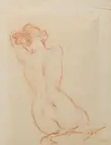 Etude de femme by Vladimir Rozmainski, Sanguine sur papier, sold May 2021