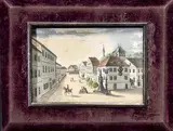 Paris, l'église Saint-Nicolas-des-Champs et la rue Saint-Martin animée de personnages by Nicolas Joseph Kellin, 1838, Plume, aquarelle et gouache sur papier chamois, sold Nov 2014
