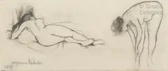 Nu étendu et nu courbé by Suzanne Valadon, Crayon sur papier, sold Oct 2021