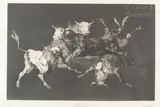Lluvia de Toros. Planche additionnelle à la série des Proverbes by Francisco Goya, Eau-forte et aquatinte sur vergé, publication dans l’Art, sold Oct 2021