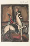 Amazone. Planche du Cirque d’André Suarès. 1930 by Georges Rouault, Aquatinte en couleurs avec la date et signature dans la planche en bas à droite, sold Oct 2021