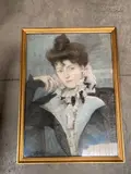 Elegante au jabot by Clémence Roth, Pastel signé en haut à droite, sold Oct 2021