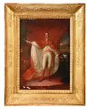 Portrait de Ferdinand II, roi des Deux-Siciles en costume de l'Ordre de Saint Janvier devant la place Royale de Naple avec la Basilique saint François de Paule by Giuseppe Cammarano, Toile, sold Oct 2024