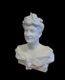 Buste de femme by Jean-Paul Aubé, Marbre blanc, sold Oct 2024