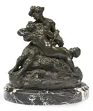 Bacchus consolant Ariane by Jules Dalou, Epreuve en bronze patiné, patine verte, sold Nov 2015